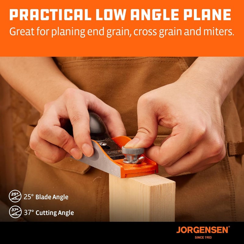 Jorgensen NO.60-1/2 6-1/4" Wood Planer, Hand Planer for Woodworking, Low Angle Block Plane, Small Hand Plane for Trimming, Wood Planing, Craft - Professional Ductile Iron Body, Adjustable Mouth - Image 5
